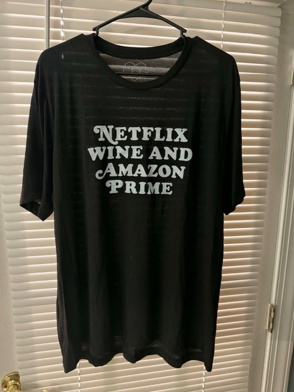 Black Graphic Tee - "Netflix Wine and Amazon Prime"